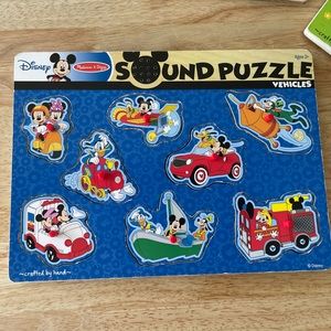 (💙$7 when you bundle) 
Mickey & Disney friends Sound Puzzle - wood